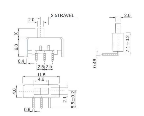 SS-12G21(1p1t)拨动开关