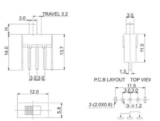 SS-12F24(1p2t)拨动开关