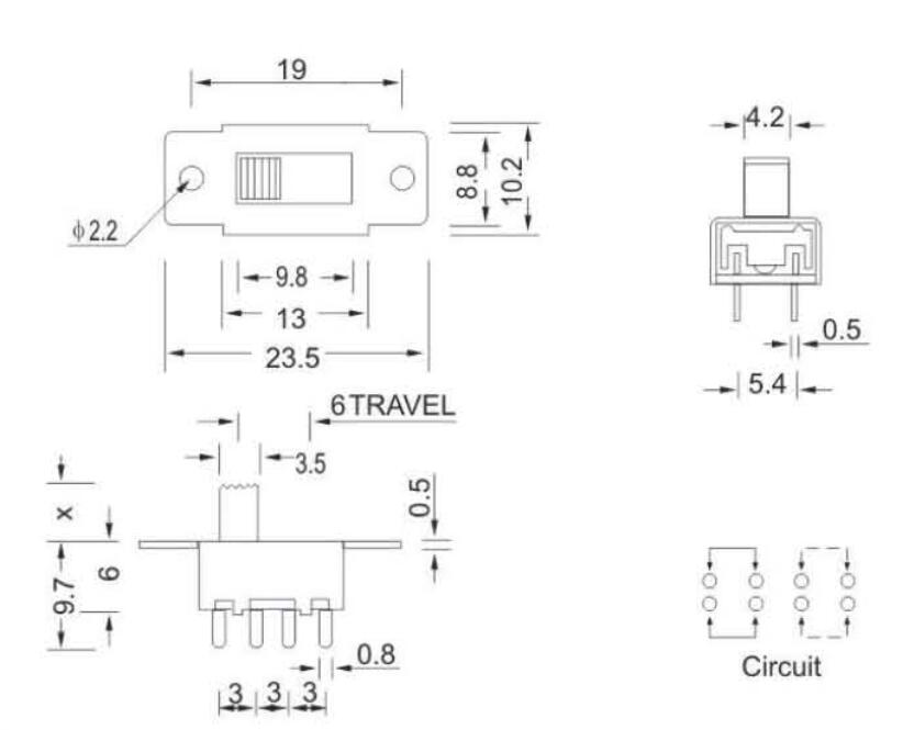 SS-22L24(2P2T)拨动开关