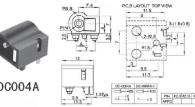 DC插座的各种规格和尺寸焊接图
