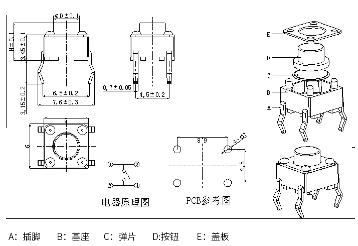 
按钮内部构造图解